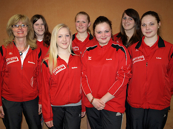 hjm2013_u18wm_web Zum dritten Mal Hessenmeister: Bettina Janson (Jugendwartin), Kristin Wiegandt, Selina Petschel, Johanna Theiß, Laura Möller, Janina Lison, Lisa Dillmann