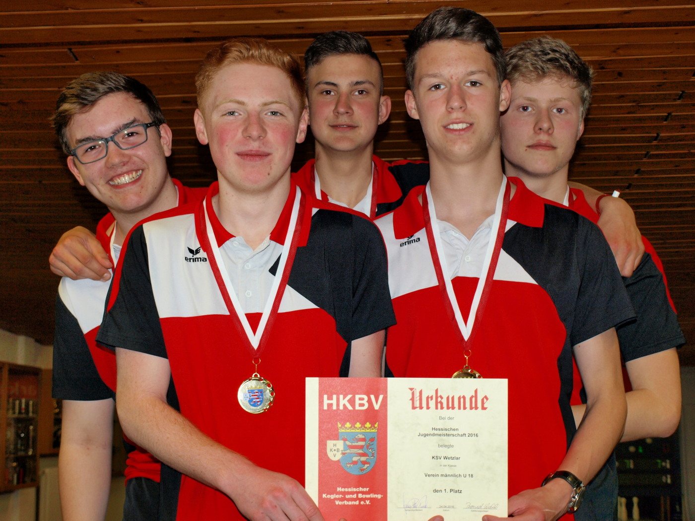 Auf zur „Deutschen“ - die Hessenmeister: Philipp Wagner, Kevin Wodarz, Justin Ehrling, Eric Hardt und Niklas Theiß